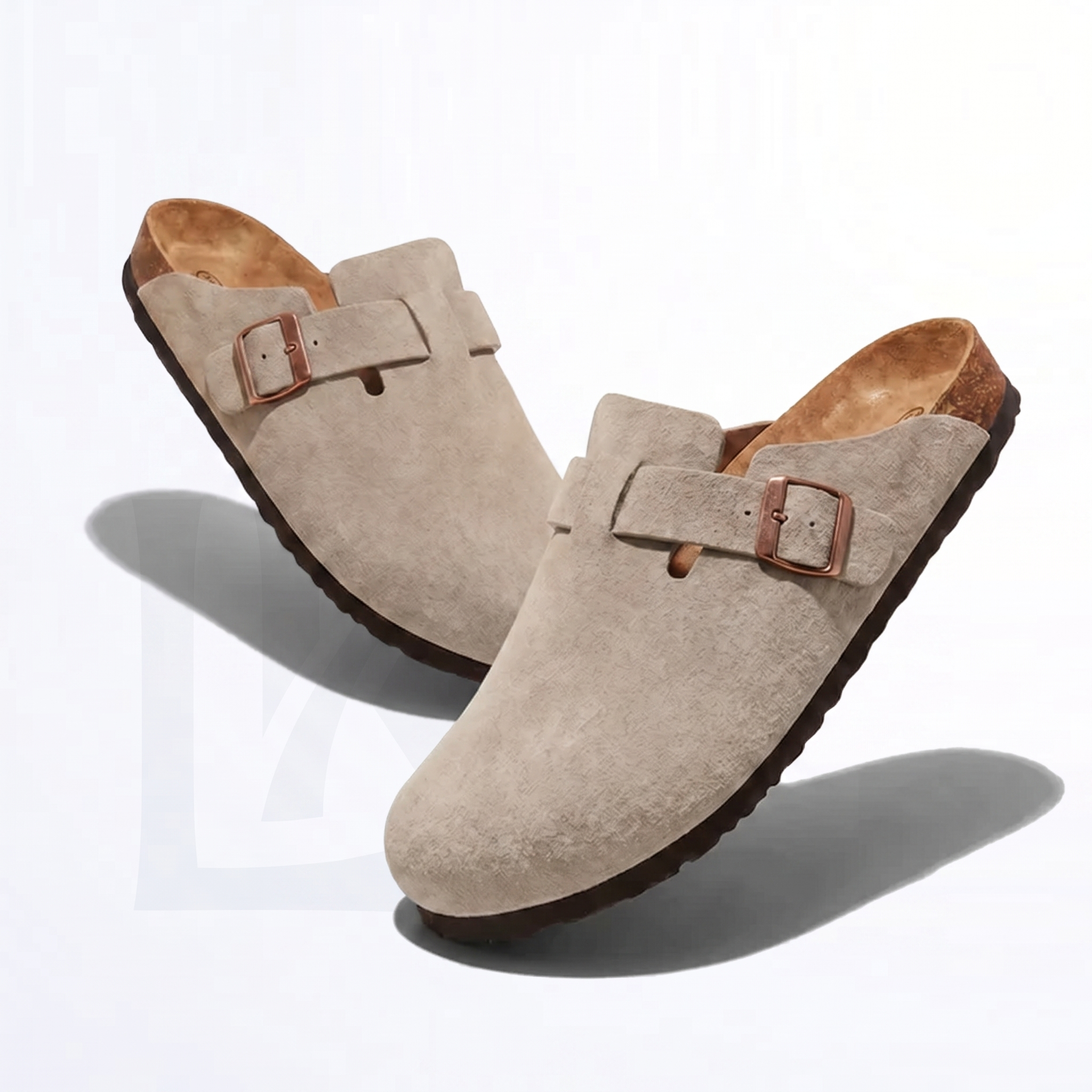 Luvikar ComfortClog – Suède Hausschuh mit Fußgewölbestütze