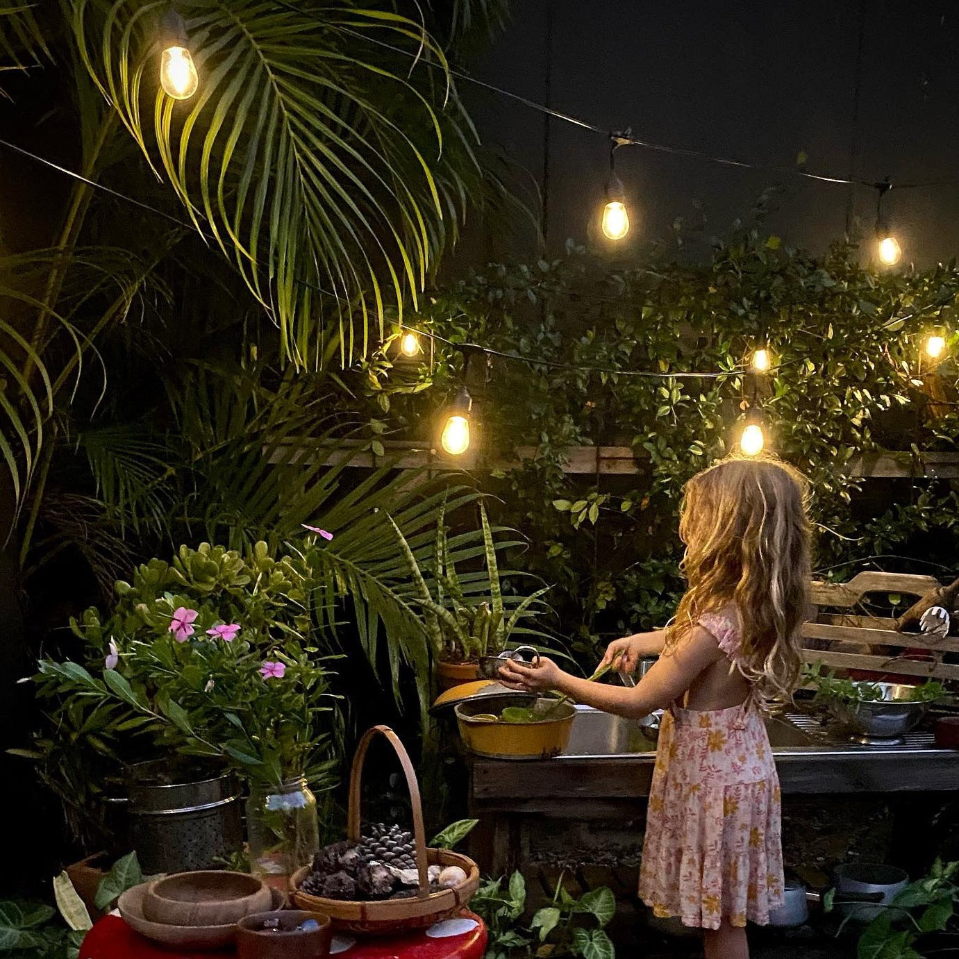 Solar Lichterkette – externe Solarzelle – 15 Meter Garten