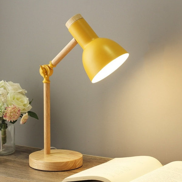 Tischlampe Holz – verstellbarer Lampenkopf – LED Schreibtischlampe Lesen