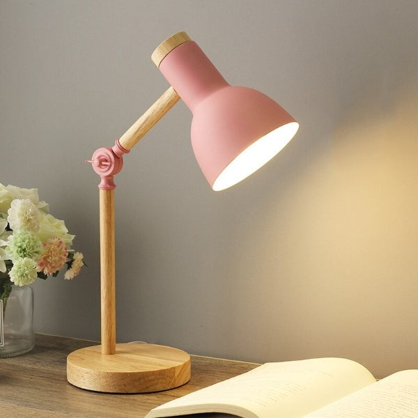 Tischlampe Holz – verstellbarer Lampenkopf – LED Schreibtischlampe Lesen