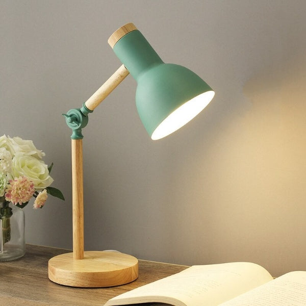 Tischlampe Holz – verstellbarer Lampenkopf – LED Schreibtischlampe Lesen