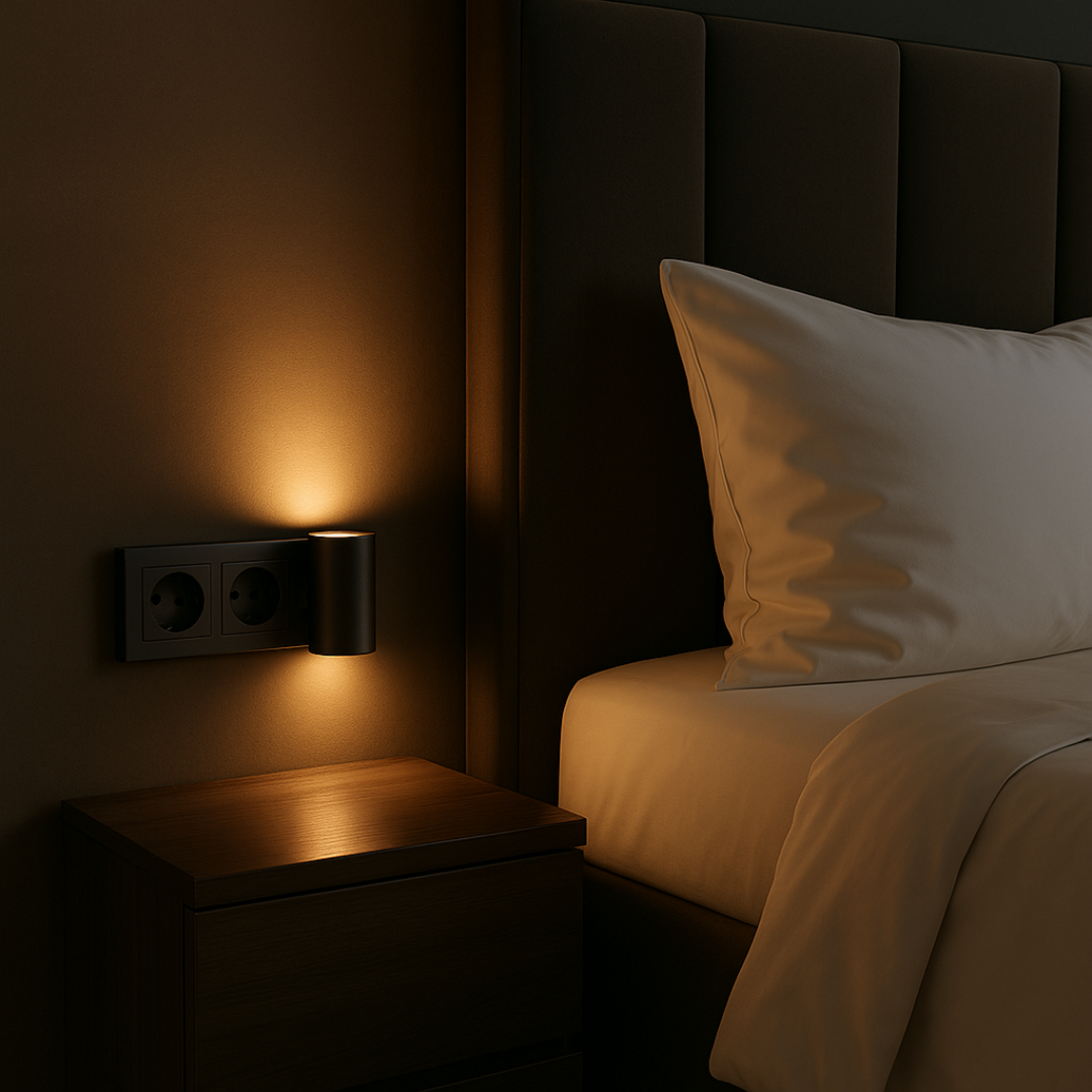 Nachtlicht Steckdose Automatisch – Dimmbar – Warmweiß LED Wandlicht