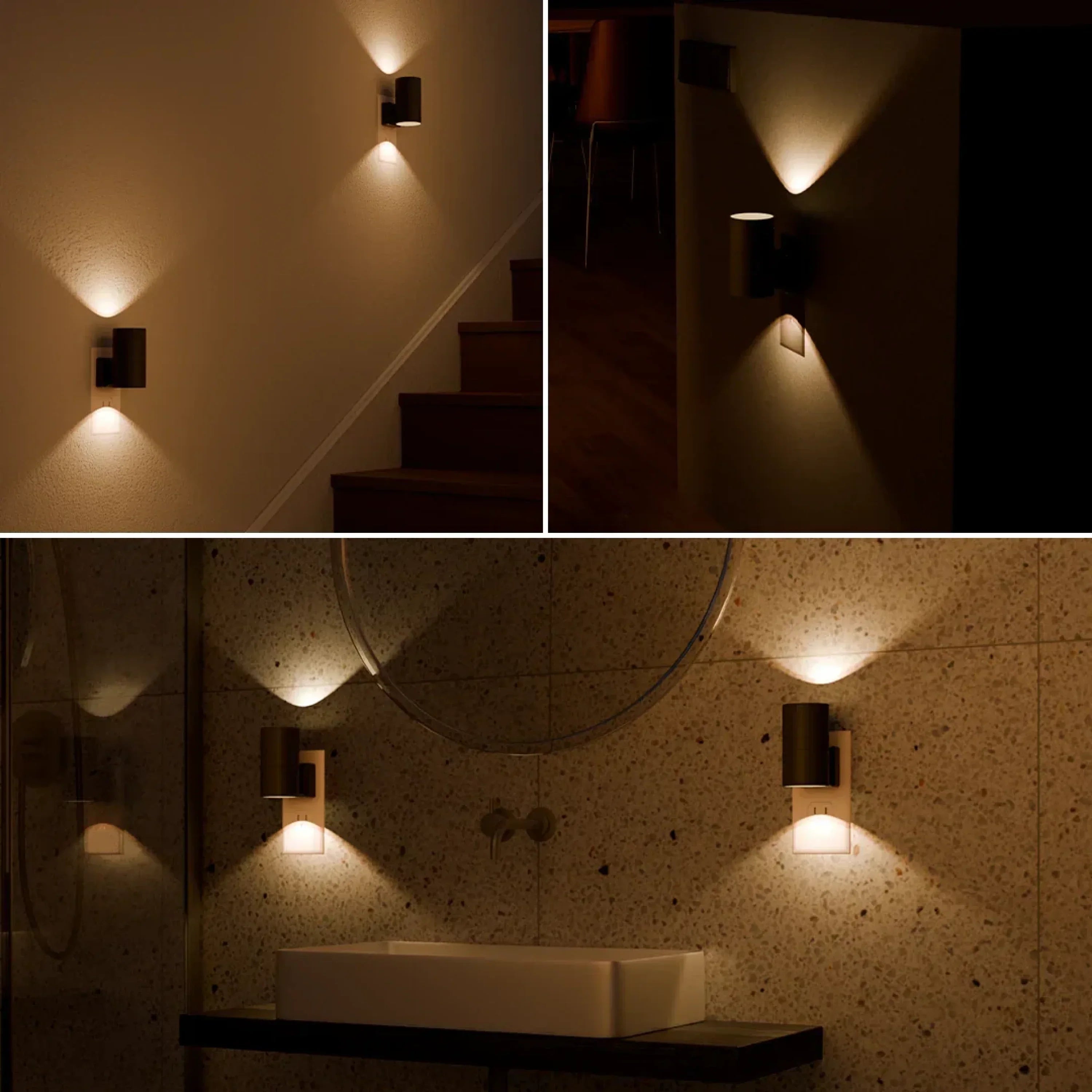 Nachtlicht Steckdose Automatisch – Dimmbar – Warmweiß LED Wandlicht